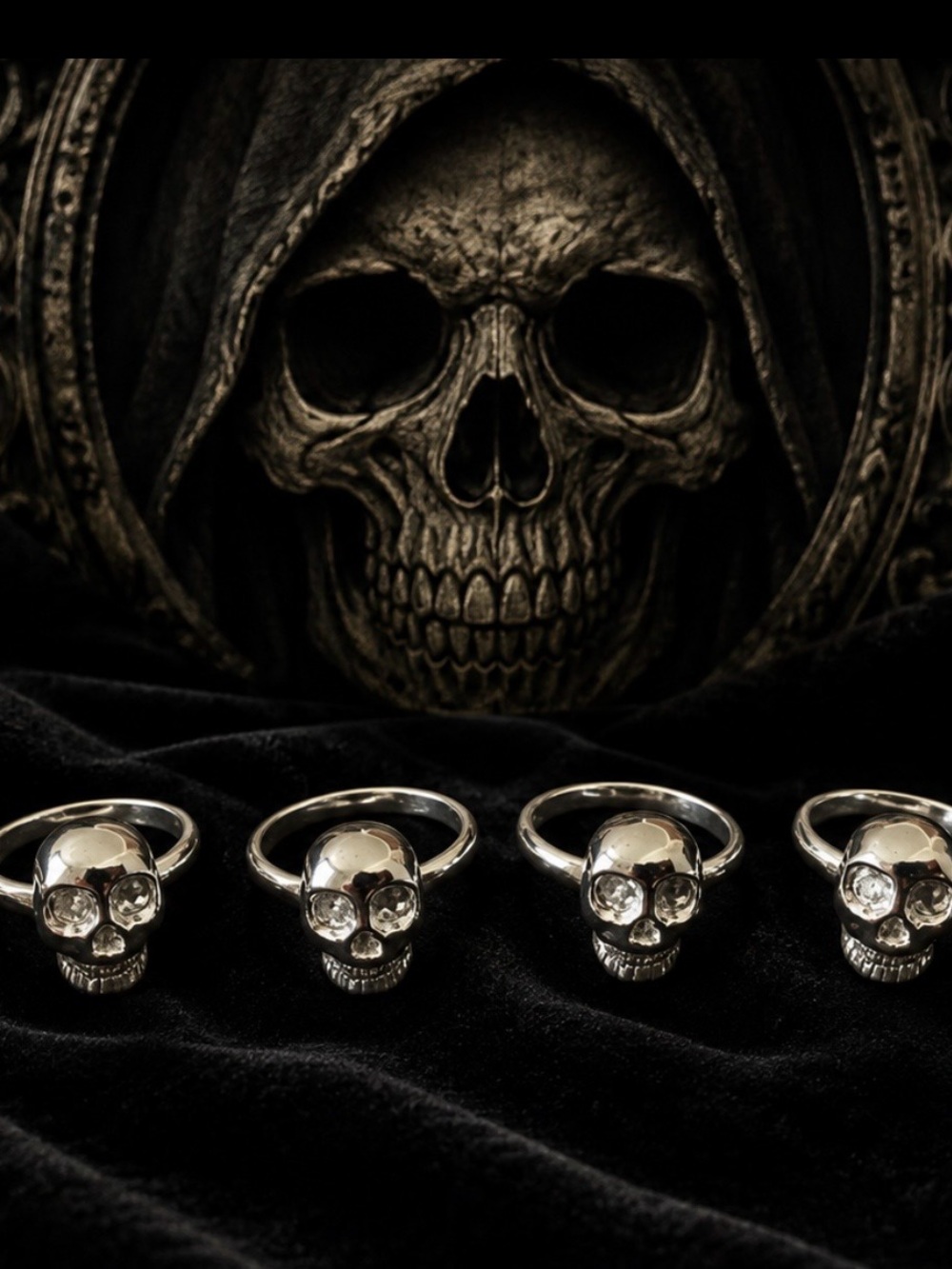 Silver Skull Rings-unisex-sizes 4-10